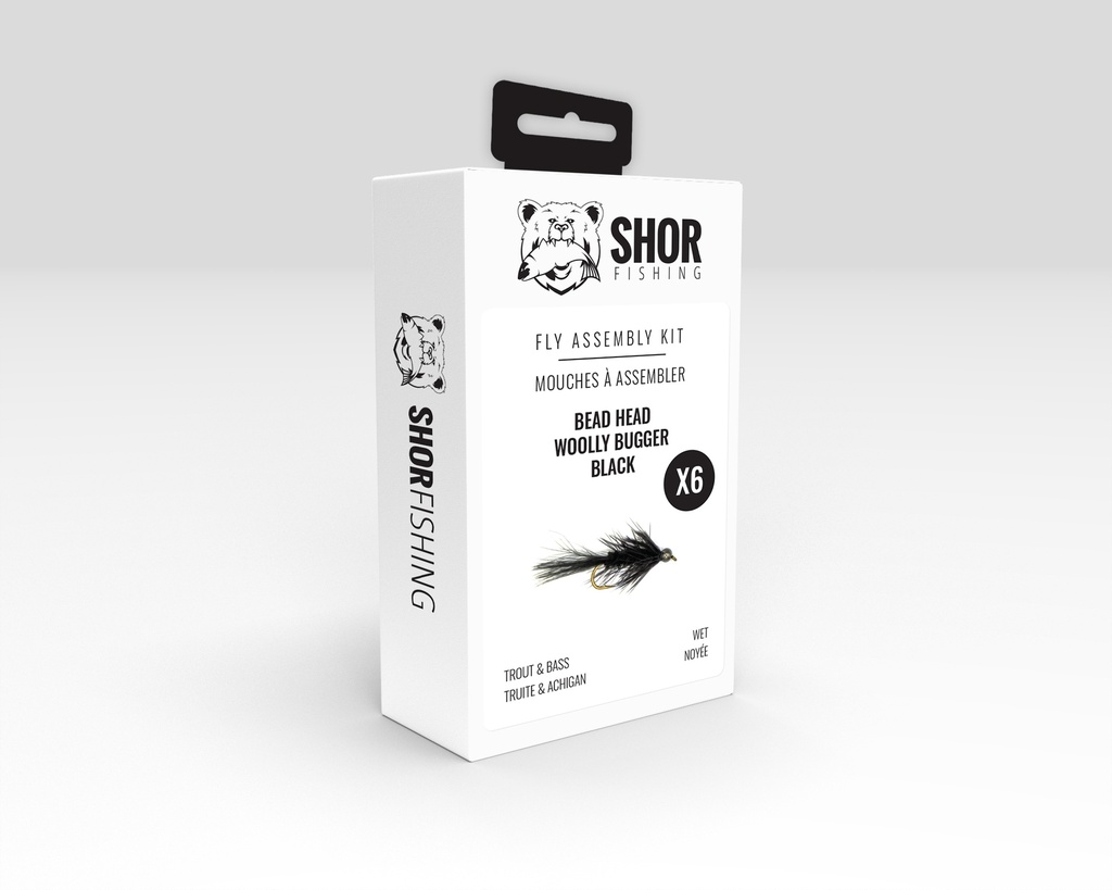 SHOR - BEAD HEAD WOLLY BUGGER (BLACK) ASSEMBLY KIT