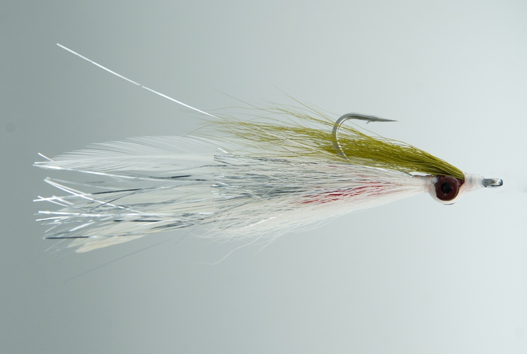 NEPTUNE FLIES - Half & Half - Olive & White