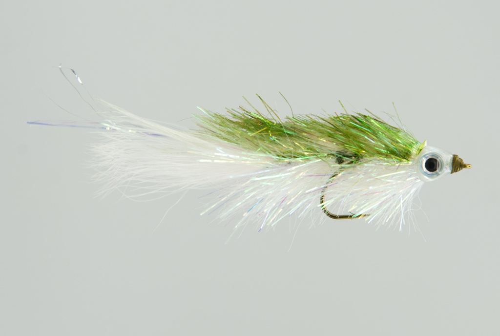 NEPTUNE FLIES - Shimmering Minnow - Olive & White