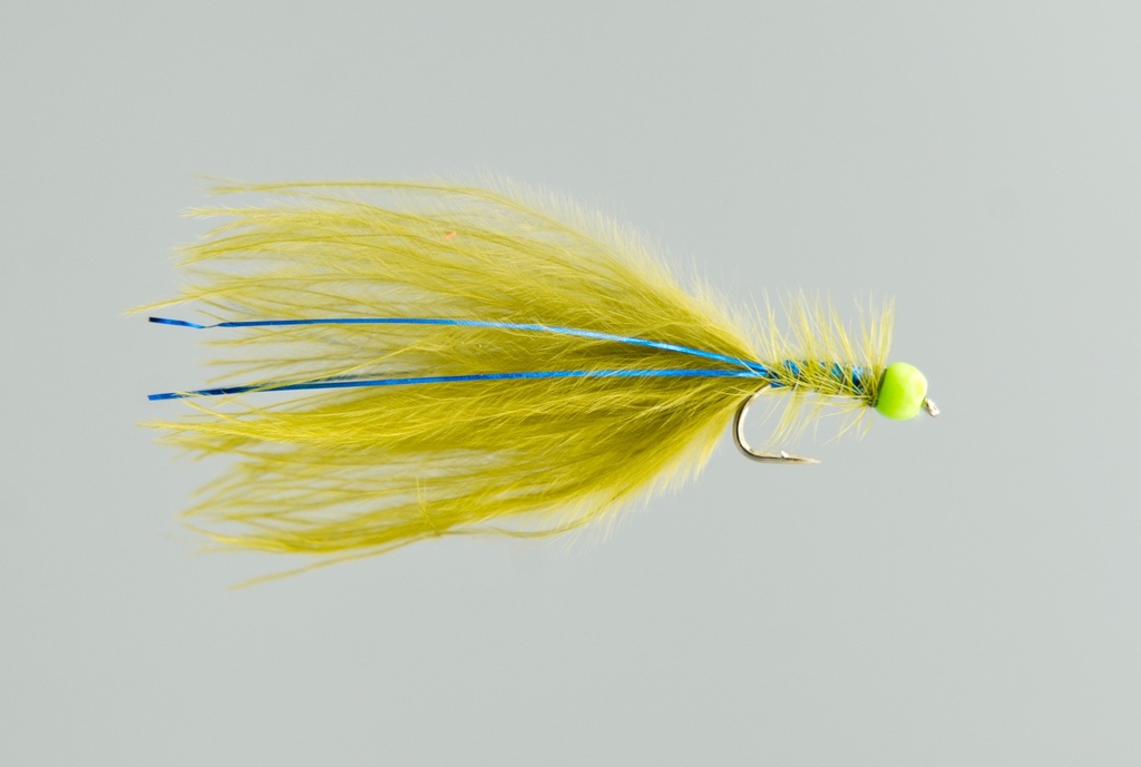 olive damsel Fl green bead