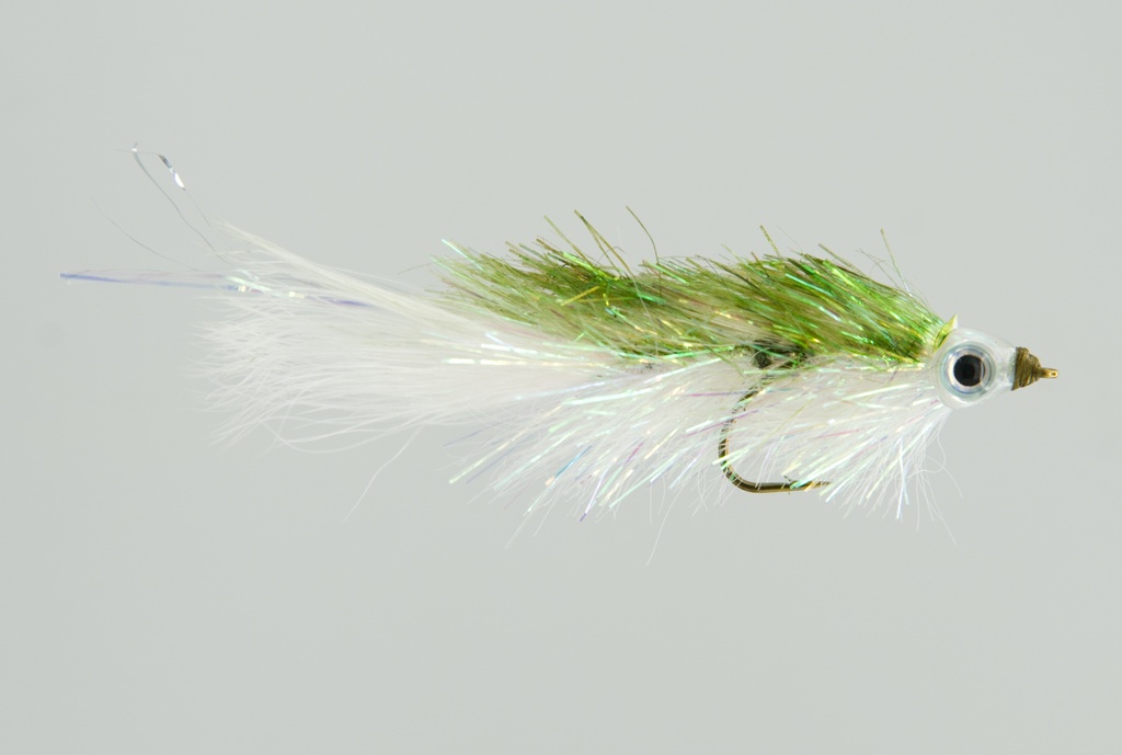 Shimmering Minnow - Olive & White