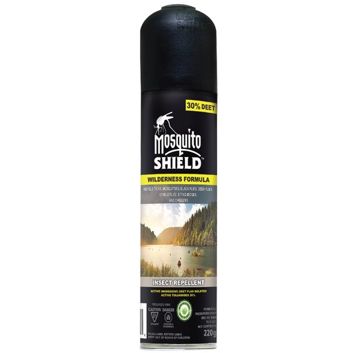 [MS007] MOSQUITO SHIELD - WILDERNESS FORMULA - 220G AEROSOL (30% DEET)