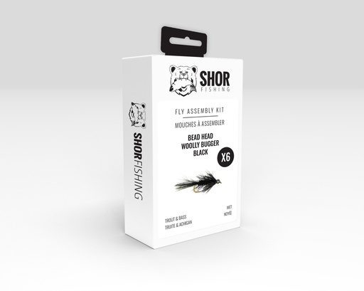 [SHFKT19] SHOR - KIT DE MONTAGE :  BEAD HEAD WOLLY BUGGER (BLACK)